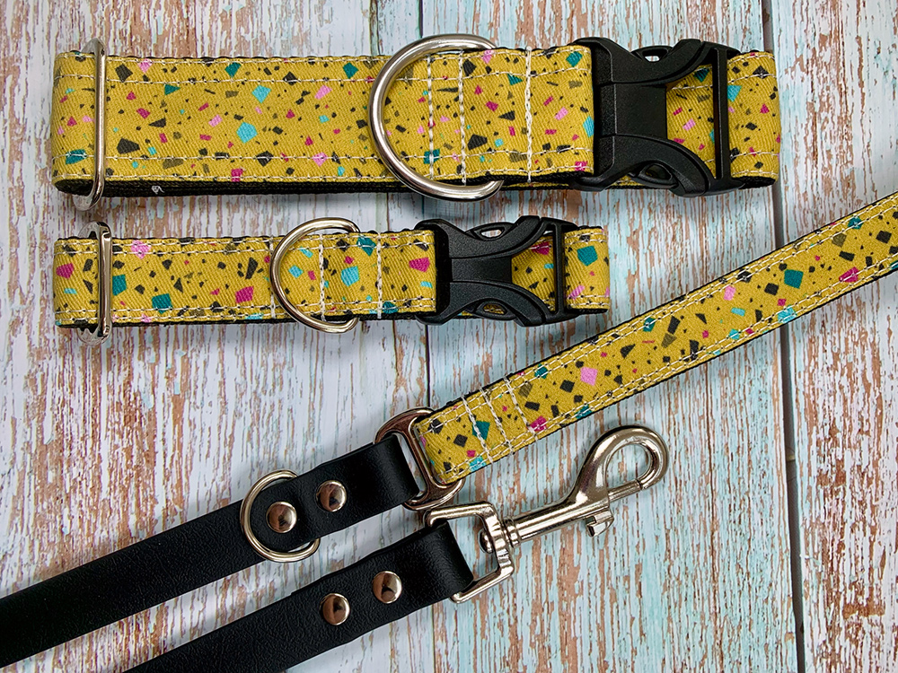 Mustardo Denim Dog Lead Cheshire Dog & Collar